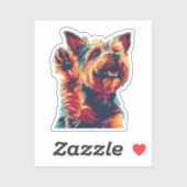 Ecstatic Yorkshire Terrier Zwaaien naar u Sticker (Vel)
