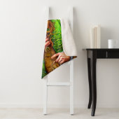 Ecstatische groene Woman Leprechaun Geïnspireerd k Sherpa Deken (In situ)