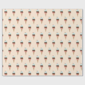 Ecu crème driestukskoekje roze prullenbak cadeaupapier (Vlak)