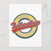 Ecuador backpacker world traveller logo briefkaart (Voorkant)