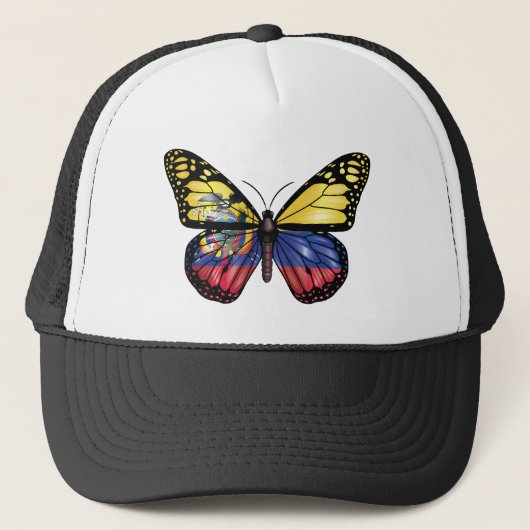 Ecuador Butterfly Monarque Vlag Trucker Pet (Voorkant)