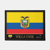 Ecuador & Ecuador Vlag huis/sport Welkom Deurmat (Voorkant)