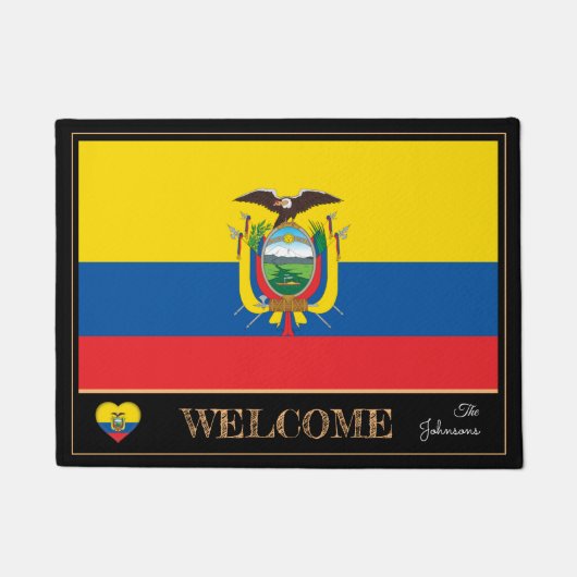 Ecuador & Ecuador Vlag huis/sport Welkom Deurmat (Voorkant)