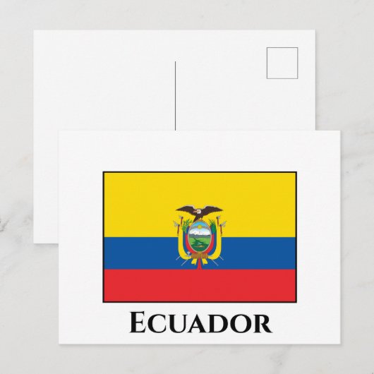 Ecuador (Ecuadoriaans) vlag Briefkaart (Voorkant / Achterkant)