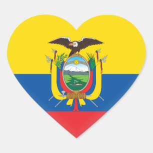 Ecuador (Ecuadoriaans) vlag Hart Sticker