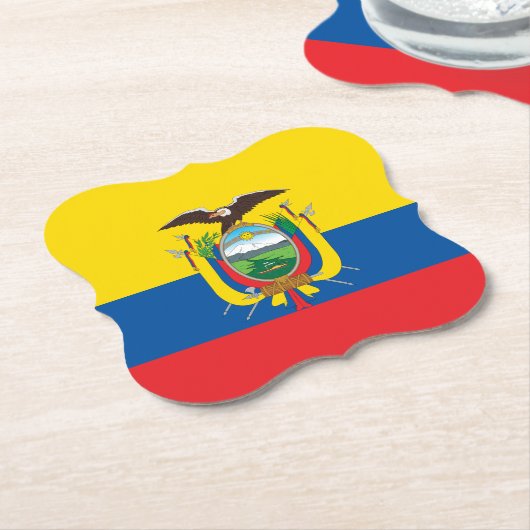 Ecuador (Ecuadoriaans) vlag Kartonnen Onderzetters (Gekanteld)