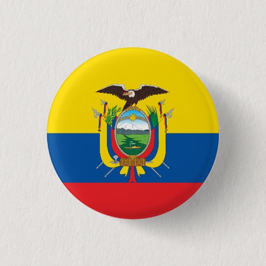 Ecuador (Ecuadoriaans) vlag Ronde Button 3,2 Cm (Voorkant)