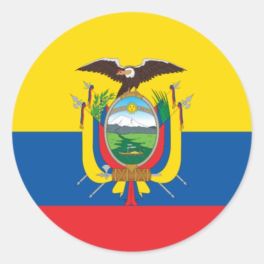 Ecuador (Ecuadoriaans) vlag Ronde Sticker (Voorkant)