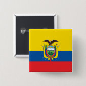 Ecuador (Ecuadoriaans) vlag Vierkante Button 5,1 Cm (Voorkant /achterkant)