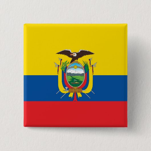 Ecuador (Ecuadoriaans) vlag Vierkante Button 5,1 Cm (Voorkant)