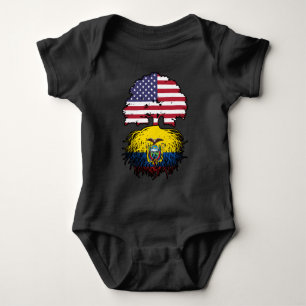 Ecuador Ecuadorian American USA Tree Roots Flag Romper