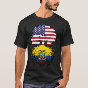 Ecuador Ecuadorian American USA Tree Roots Flag T-shirt