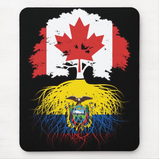 Ecuador Ecuadorian Canadian Canada Tree Roots Flag Muismat (Voorkant)