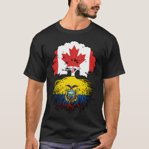 Ecuador Ecuadorian Canadian Canada Tree Roots Flag T-shirt