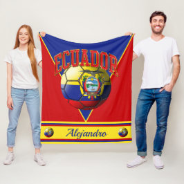 Ecuador Ecuadorian Flag Voetbal | Naam Fleece Deken