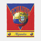 Ecuador Ecuadorian Flag Voetbal | Naam Fleece Deken (Voorkant)