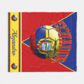 Ecuador Ecuadorian Flag Voetbal | Naam Fleece Deken (Voorkant (Horizontaal))