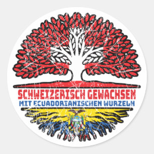 Ecuador Ecuadorianisch Schweizer Schweiz Baum Ronde Sticker