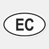Ecuador "EG" Ovale Sticker (Voorkant)