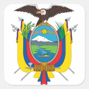 ecuador embleem vierkante sticker