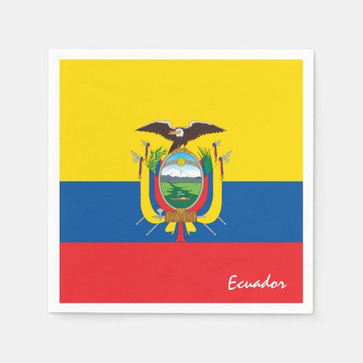 Ecuador en Ecuador Vlag partij mode / sport fans Servet (Voorkant)