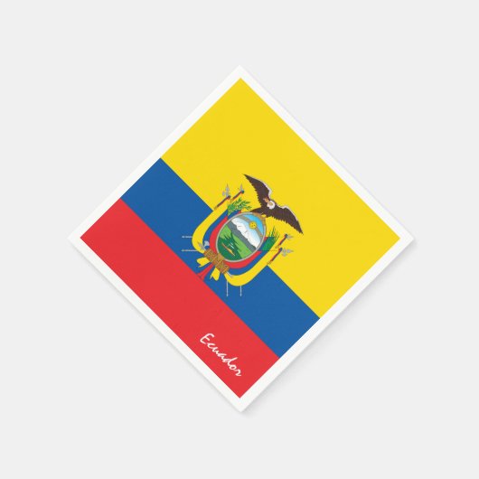 Ecuador en Ecuador Vlag partij mode / sport fans Servet (Hoek)