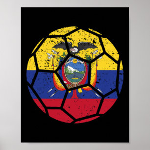 Ecuador Fans Ecuador Vlag Wereld Voetbal Truit Voe Poster