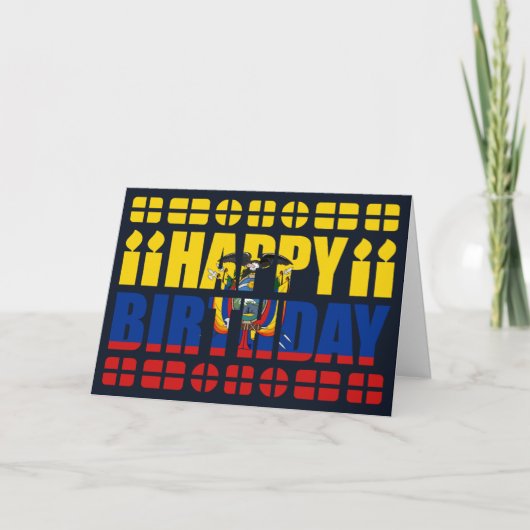 Ecuador Flag Birthday Card Kaart (Voorkant)