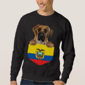 Ecuador Flag Brown Great Dane Dog In Pocket Trui (Voorkant)