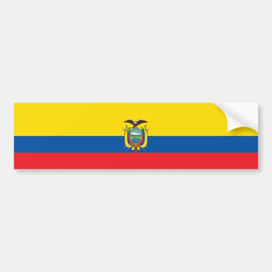 Ecuador Flag Bumpersticker (Voorkant)
