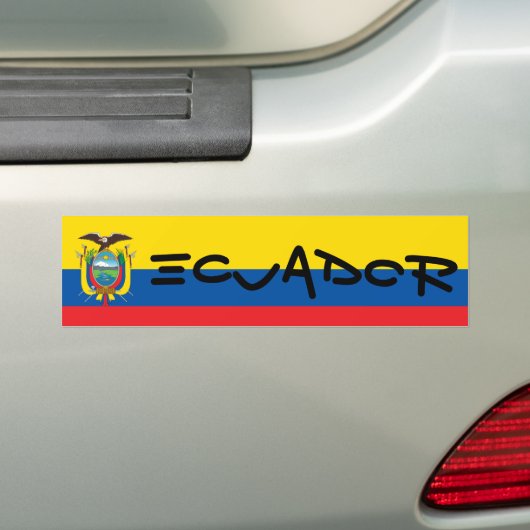 Ecuador Flag Bumpersticker (Op auto)