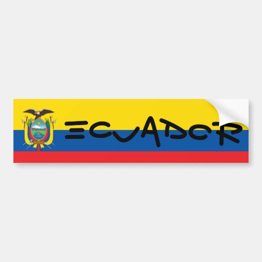 Ecuador Flag Bumpersticker (Voorkant)