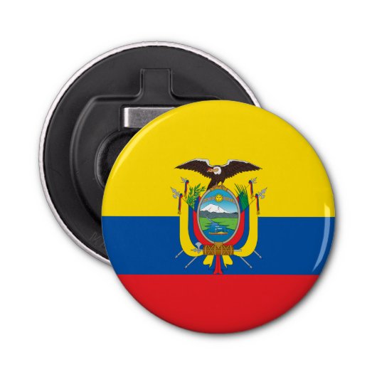 Ecuador Flag Button Flesopener (Voorkant)