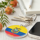 Ecuador Flag Charming Patriotic Sleutelhanger (Voorkant Rechts)