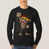Ecuador Flag  Cheering Monkey  Fan T-shirt (Voorkant)