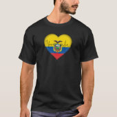 Ecuador Flag Colors Heart T-Shirt (Voorkant)