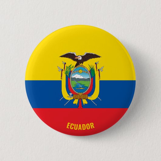 Ecuador Flag Cute Patriotic Ronde Button 5,7 Cm (Voorkant)