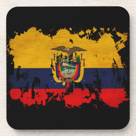 Ecuador Flag Drankjes Onderzetter (Voorkant)