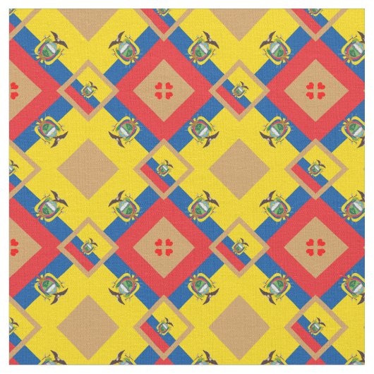 Ecuador Flag & Ecuador Trendy Fabric mode Stof (Close Up)