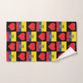 Ecuador Flag en Heart Pattern Ecuadorian Pride Handdoek (Handdoek)