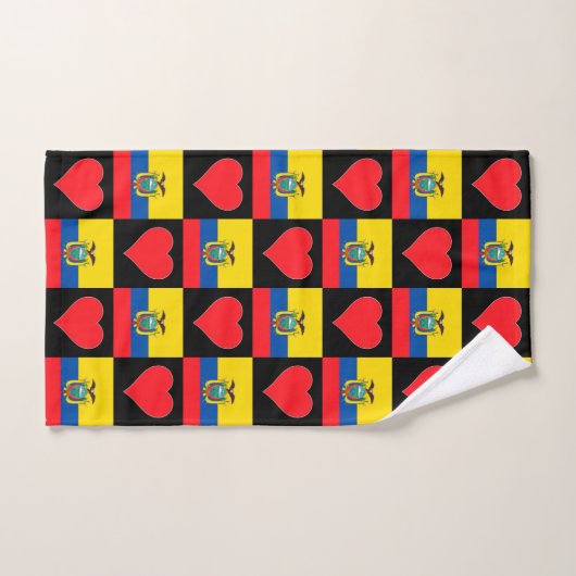 Ecuador Flag en Heart Pattern Ecuadorian Pride Handdoek (Handdoek)