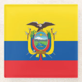 Ecuador Flag Glazen Onderzetter (Voorkant)
