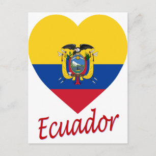 Ecuador Flag Heart Briefkaart