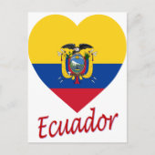 Ecuador Flag Heart Briefkaart (Voorkant)