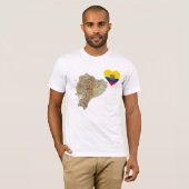 Ecuador Flag Heart en Map T-Shirt (Voorkant volledig)