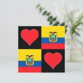Ecuador Flag Heart Patriotic Ecuadorian Greeting Kaart (Staand voorkant)