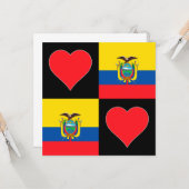 Ecuador Flag Heart Patriotic Ecuadorian Greeting Kaart (Voorkant / Achterkant in situ)