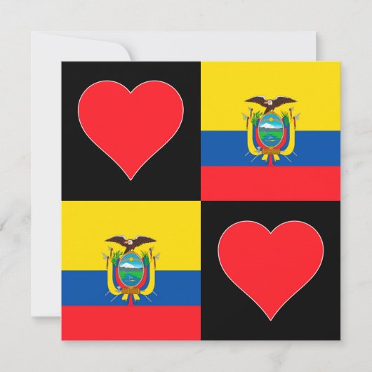 Ecuador Flag Heart Patriotic Ecuadorian Greeting Kaart (Voorkant)