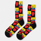 Ecuador Flag Heart Pattern Fun Ecuadorian Pride Sokken (Links)