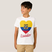 Ecuador Flag Heart T-shirt (Voorkant volledig)